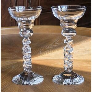 Cristal d'Arques Vintage 2000 Millennium Candlestick Holders Set Made In France‎